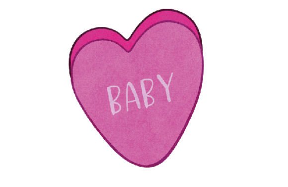 Candy Heart Baby Sticker, Watercolor Review