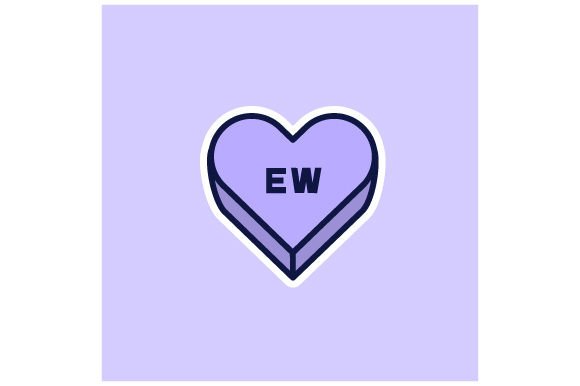 Candy Heart Ew Sticker Embroidery Review