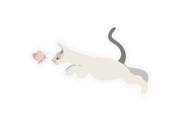 Cute Cat Hunting Sticker Embroidery Review