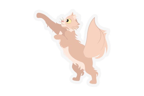 Cute Cat Jumping Sticker Embroidery Review
