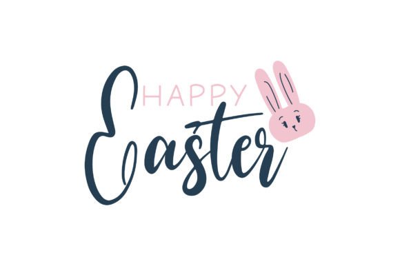 Happy Easter Rabbit Sticker for Embroidery Projects