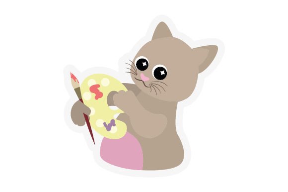 Kawaii Cat Painting Sticker Review