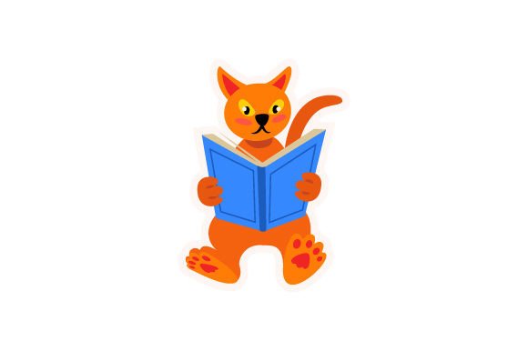Kawaii Cat Reading Book Sticker Review