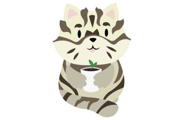 Kawaii Cat with Plants Sticker Review