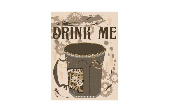 Steampunk Drink Me Sticker: A Designer's Review