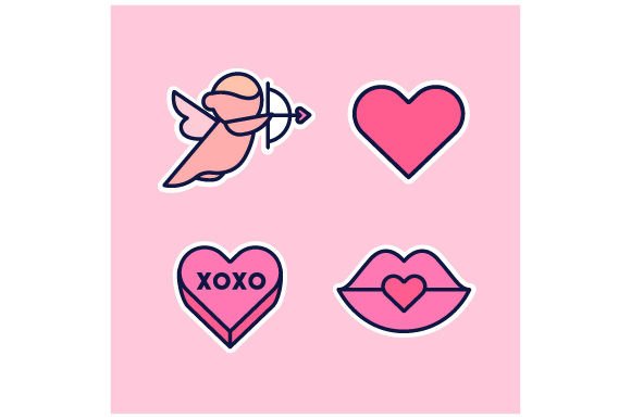 Valentine’s Day Sticker Set for Embroidery Projects